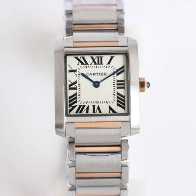TW Factory Cartier France Tank Fisheye Glass 316LSteel 30*25/25*20MM 751 Movement Two-tone Rose Gold Watch